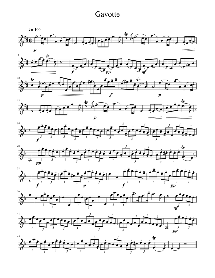 gavotte-sheet-music-for-clarinet-in-b-flat-solo-musescore