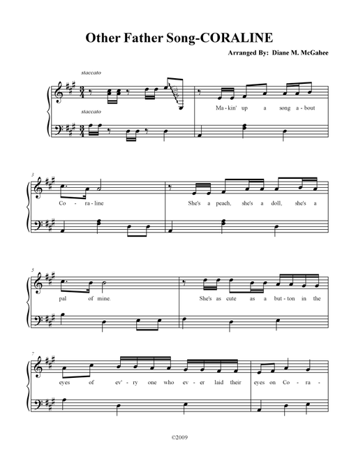 Other Father Song (Arr. Arranged by Diane M. McGahee) - Ost (original Soundtrack) (Piano Vocal)