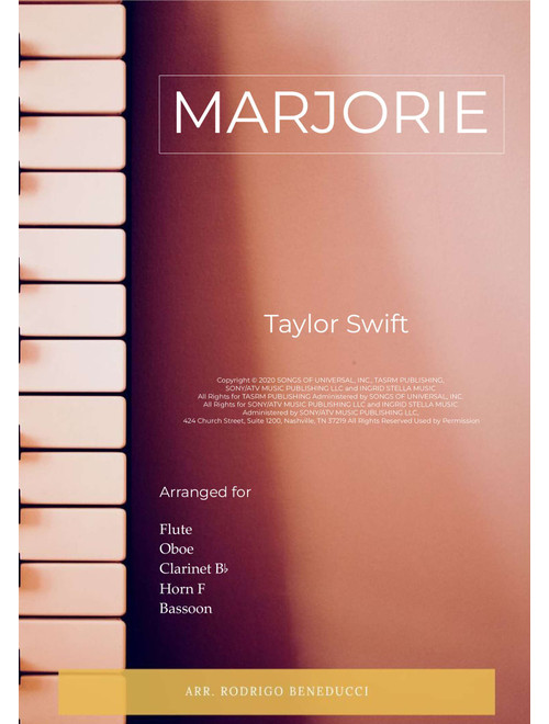 Marjorie (Arr. RODRIGO BENEDUCCI) - Taylor Swift (Woodwind Ensemble)