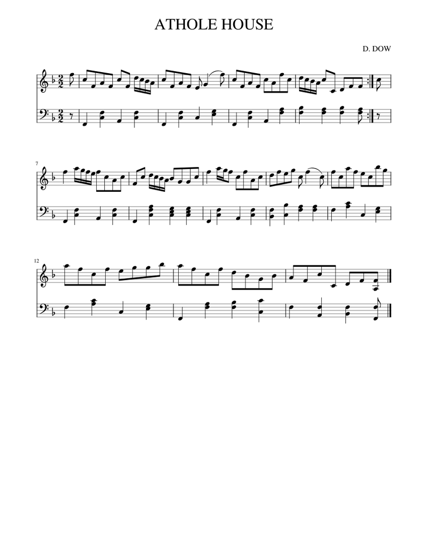 ATHOLE HOUSE piano tutorial