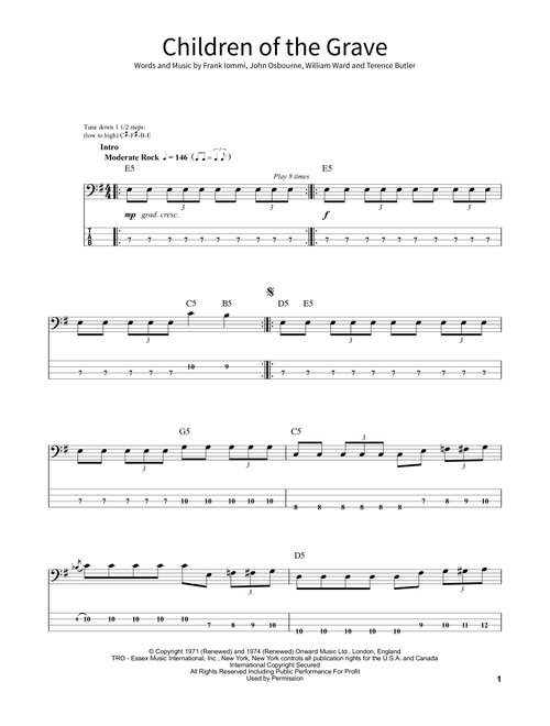 Children Of The Grave - Black Sabbath (School of Rock - Bass Guitar)