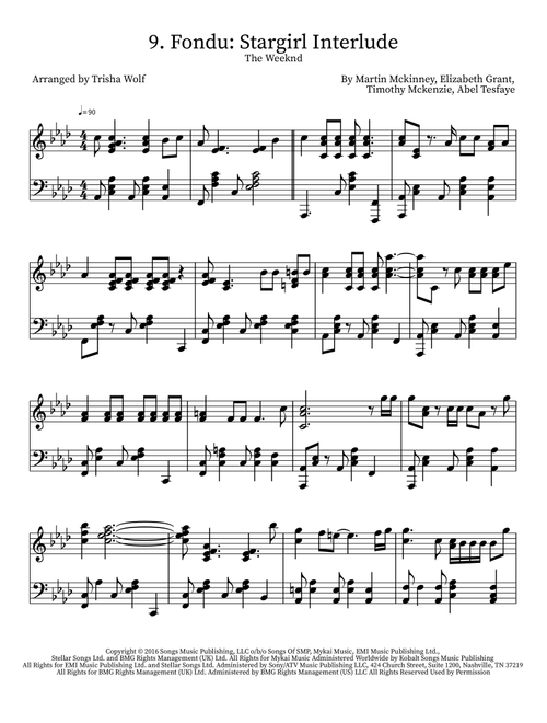 Stargirl Interlude (Arr. Trisha Wolf) - The Weeknd (Piano Solo)