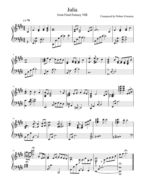 Final Fantasy VIII sheet music by Fantasy Sheets | Play, print