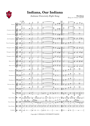 Indiana Our Indiana (Indiana Hoosiers Fight Song) Sheet Music for ...