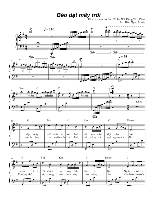 Bèo dạt mây trôi - Piano