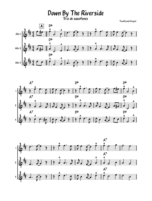 Down By The Riverside – African-American Spiritual Down By The Riverside (Trio)
