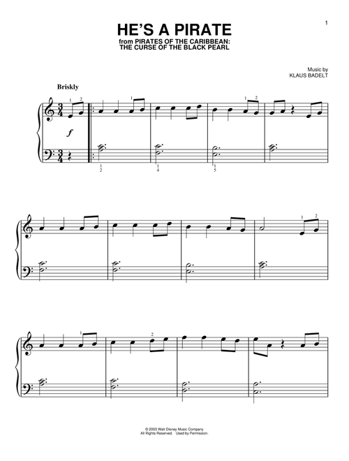 Play Official version of Pirates of the Caribbean Sheet