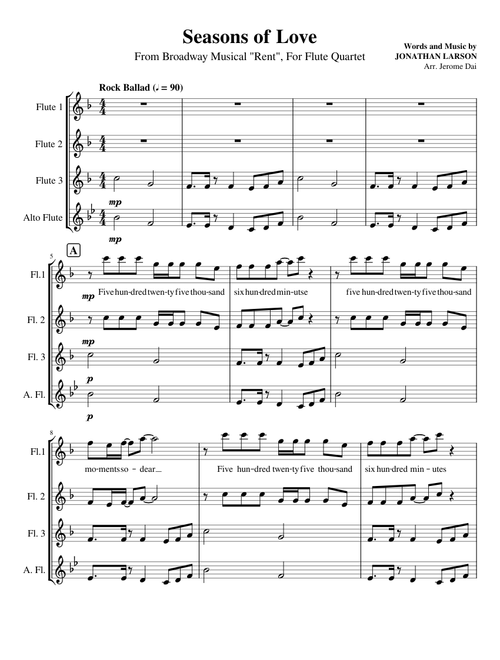 Seasons of Love [Flute Ensemble]