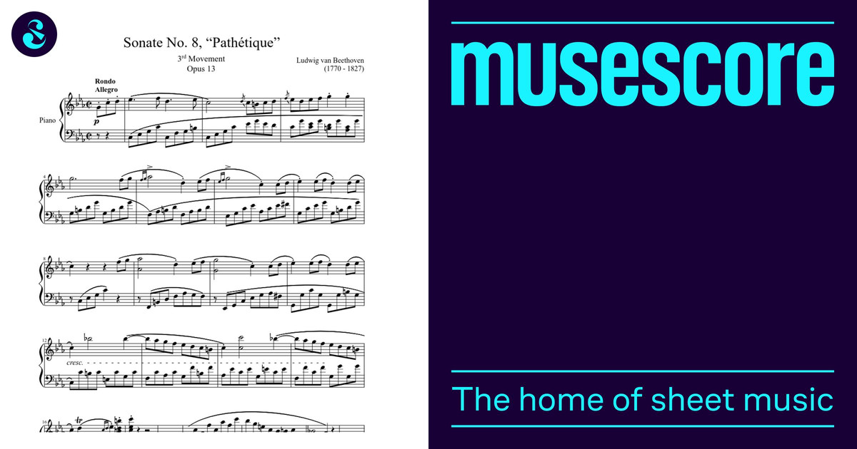 Sonate No. 8, “Pathétique” 3rd Movement Sheet Music for