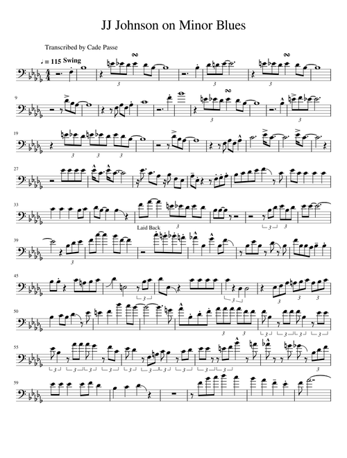 JJ Johnson on Minor Blues Sheet Music for Trombone (Solo