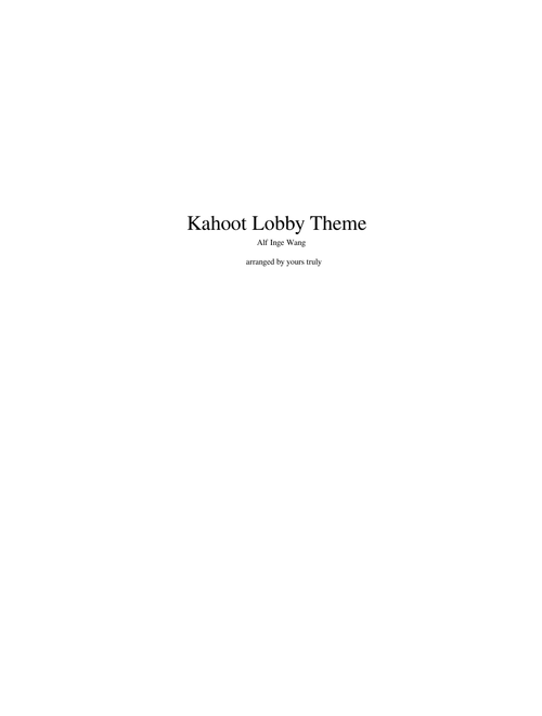Kahoot Lobby Theme for Concert Band - Alf Inge Wang