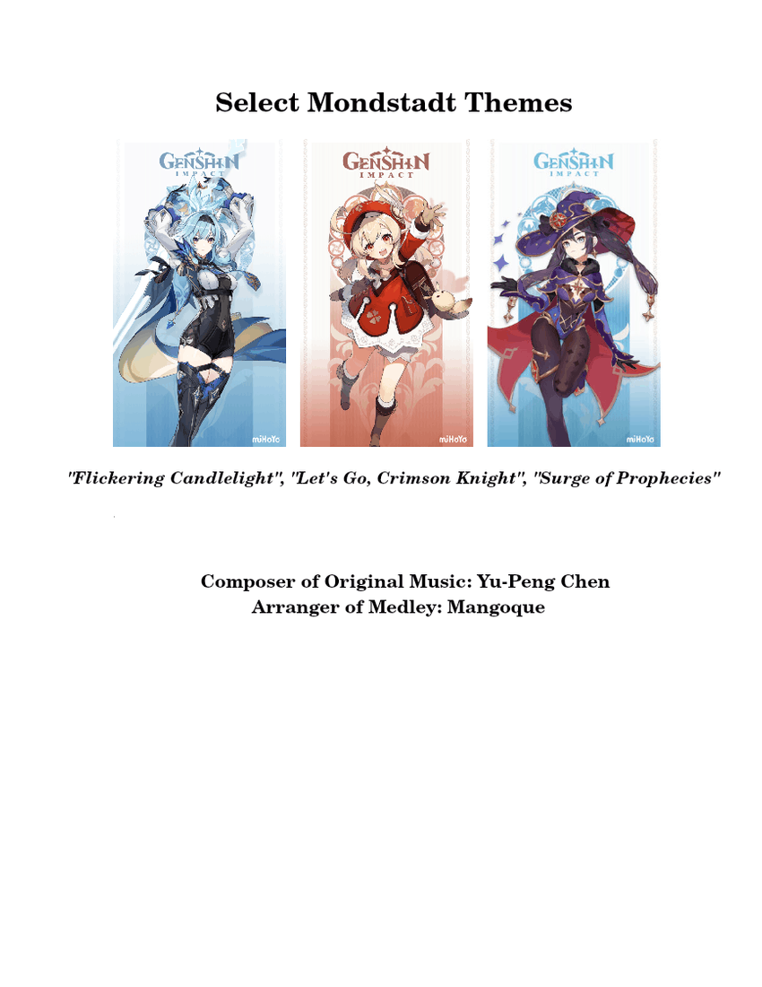 Select Mondstadt Themes Genshin Impact Sheet music for Trombone