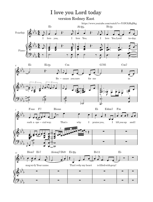 I love you lord today – Misc Praise Songs