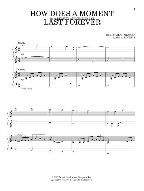 How Does A Moment Last Forever (from Beauty and the Beast) - Celine Dion (Piano Duet)