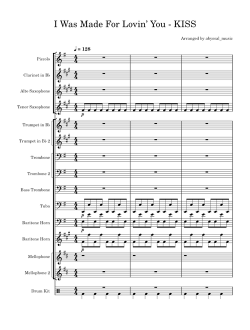 I Was Made For Lovin’ You – KISS (For Pep Band)