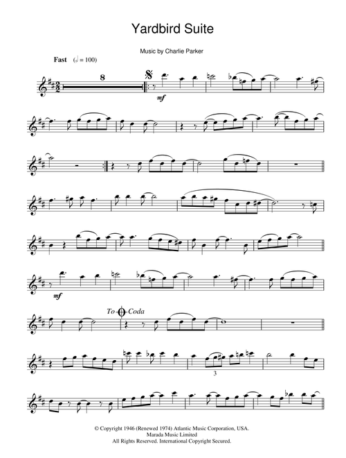 Yardbird Suite - Charlie Parker (Alto Sax Solo)