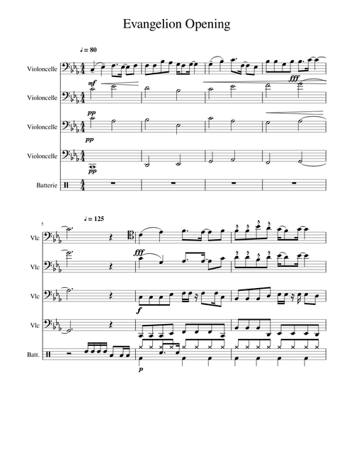 A Cruel Angel's Thesis - Neon Genesis Evangelion Opening for Cellos and Drums