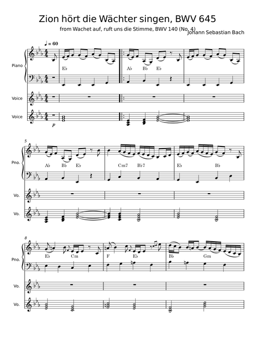 "Zion hört die Wächter singen - Johann Sebastian Bach