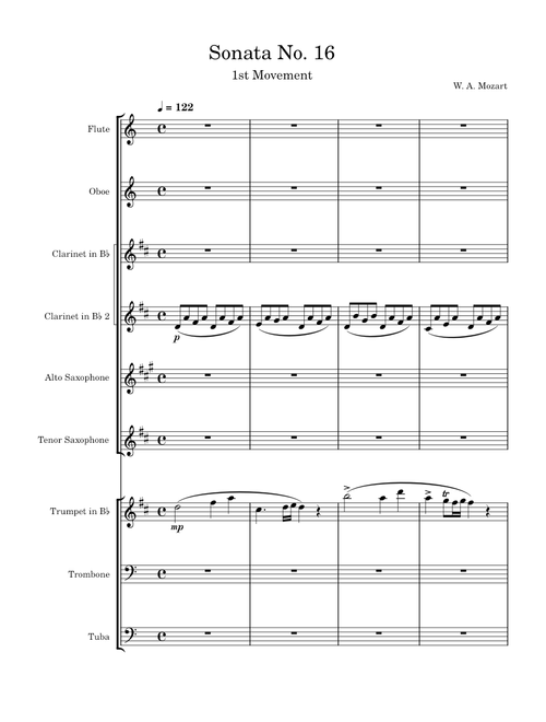 Sonata No 16 in C Major K. 545 – Wolfgang Amadeus Mozart