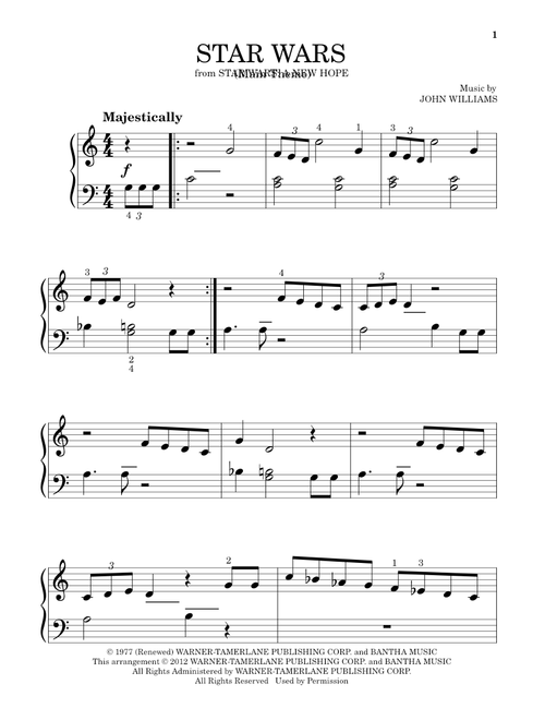 Star Wars (Main Theme) - John Williams (Beginning Piano Solo)