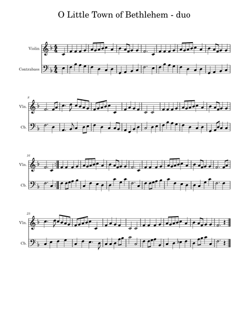 O Little Town of Bethlehem - duo