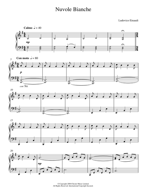Nuvole Bianche (abridged) - Ludovico Einaudi (Educational Piano)
