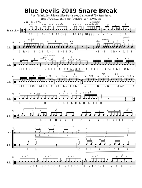 Blue Devils 2019 Snare Break(Down) [check desc.]