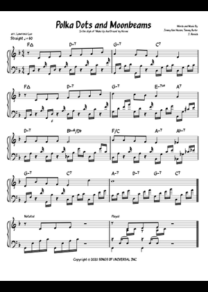 Polkadots and Moonbeams - Jimmy van Heusen Sheet Music for Organ