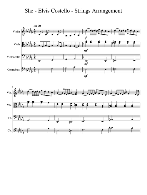 She - Elvis Costello - Strings Arrangement