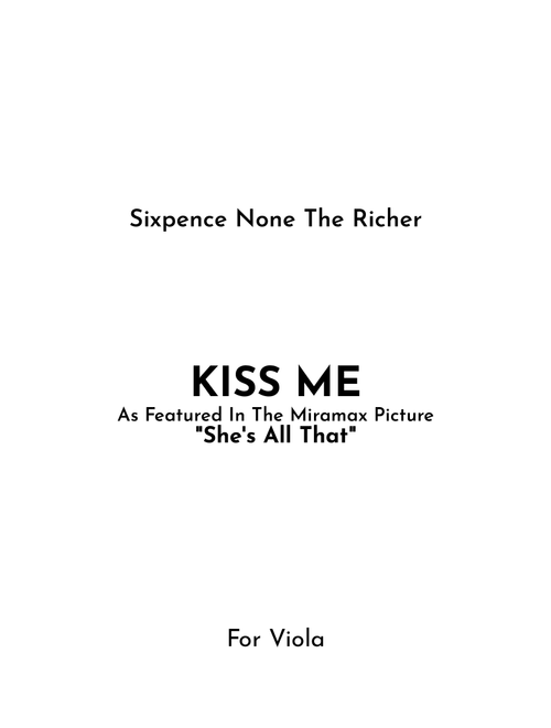 Kiss Me (Arr. Jireh J.) - Sixpence None The Richer (Viola Solo)