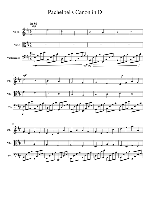 Pachelbel s Canon in D - Violin Viola Duet