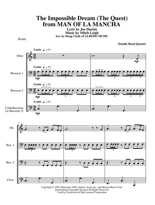 The Impossible Dream (Arr. Doug Clyde) - Mitch Leigh (Woodwind Ensemble)