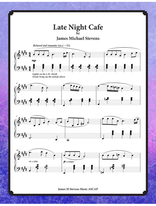 Late Night Cafe (Arr. James Michael Stevens) (Piano Solo)
