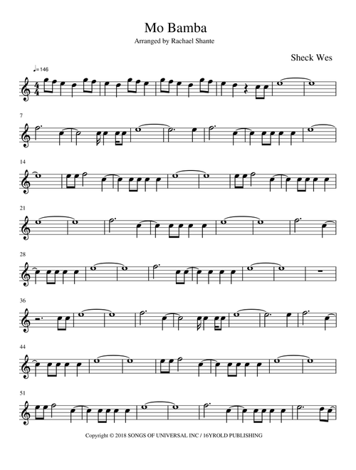 Mo Bamba (Arr. Rachael Shante) - Sheck Wes (Small Ensemble)