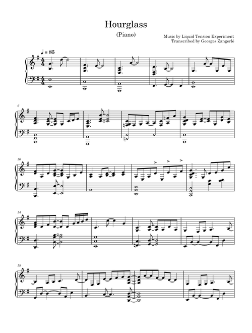 Hourglass – Liquid Tension Experiment Hourglass (Piano)