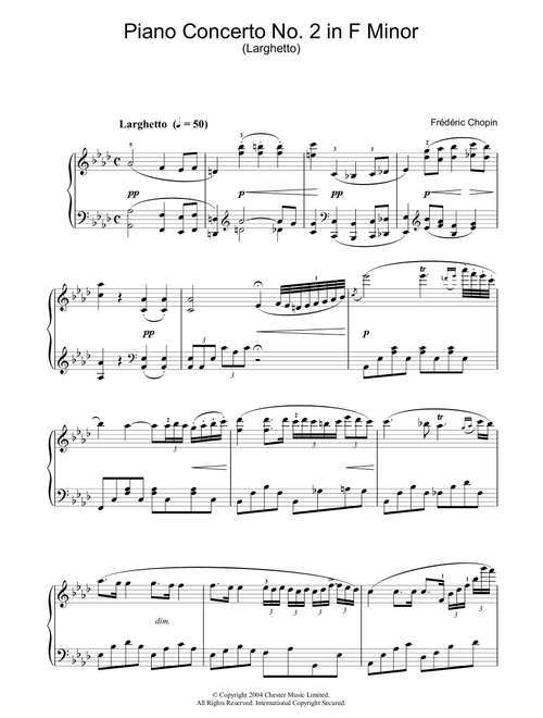Piano Concerto No. 2 In F Minor - Frederic Chopin (Piano Solo)