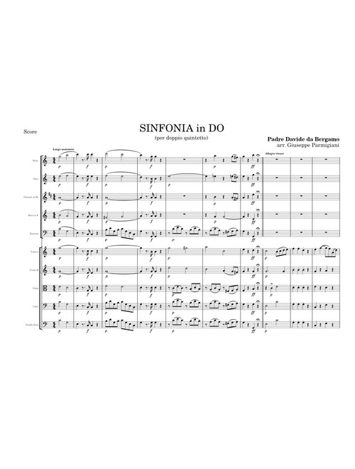 Sinfonia in DO (per doppio quintetto) – Padre Davide da Bergamo