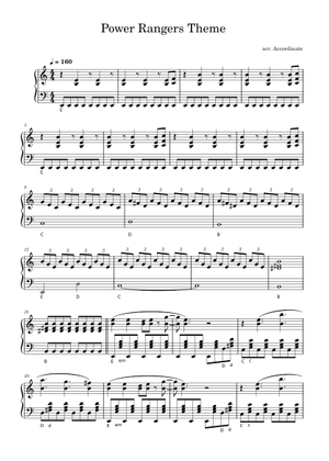 Power rangers theme - Misc Television Sheet Music for Tuba (Brass Duet ...