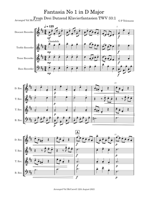 Fantasia No 1 in D Major – Georg Philipp Telemann