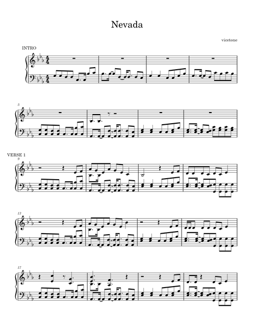 Nevada – Vicetone Nevada arrangement