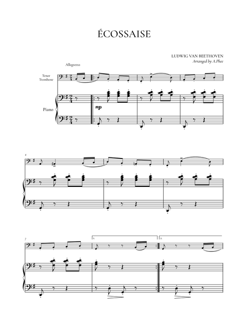 Écossaise - WoO 23 (Arr. Phee) - Ludwig Van Beethoven (Trombone and Piano)