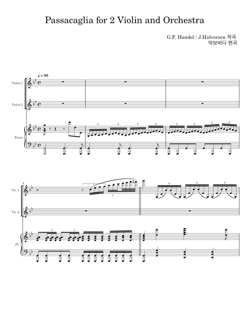 Passacaglia for 2 Violin and Orchestra - G. F. Handel