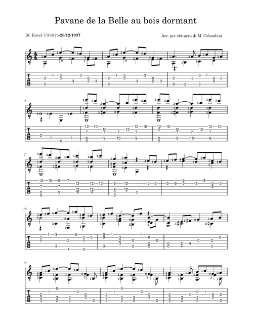 Pavane de la Belle au bois dormant – Maurice Ravel M. Ravel, Pavane de la Belle au bois dormant
