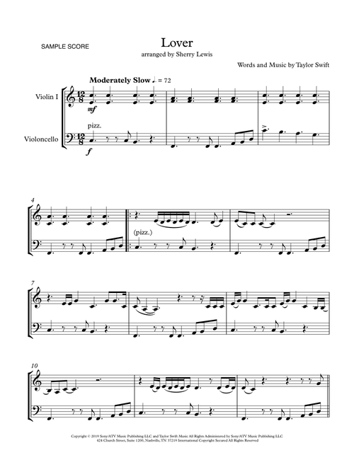 Lover (Arr. Sherry Lewis) - Taylor Swift (Instrumental Duet)