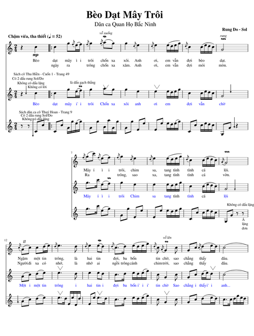 Bèo Dạt Mây Trôi - Melody - Multiple Versions - YWCM