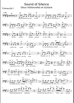 Sound of Silence DISTURBED Cello Trio Violoncelle 1 String Trio, Solo