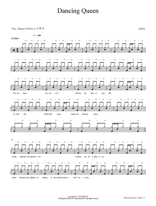 Dancing Queen (Arr. COPYDRUM) - ABBA (Drums)