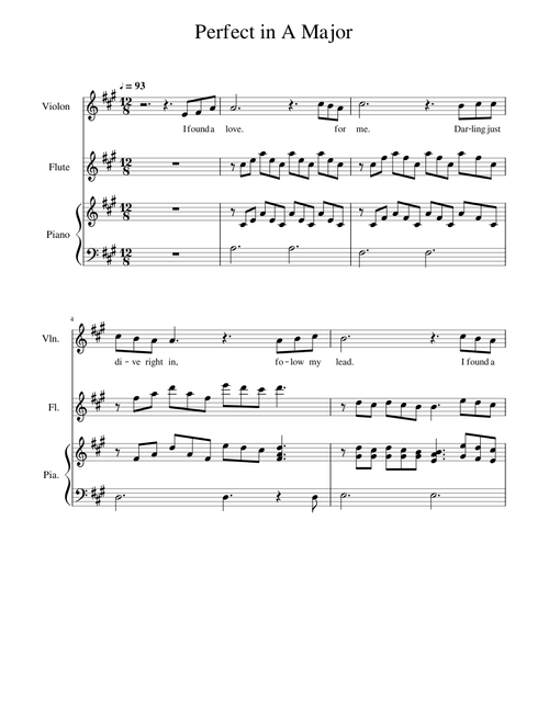 Perfect Ed Sheeran flute piano violin