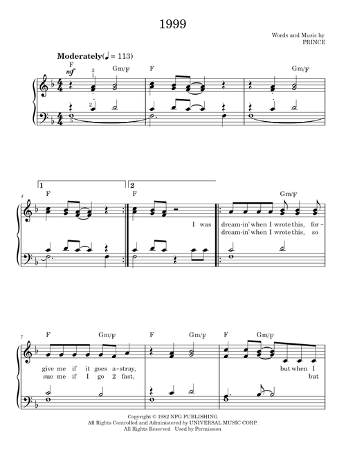 1999 - Prince (Easy Piano)