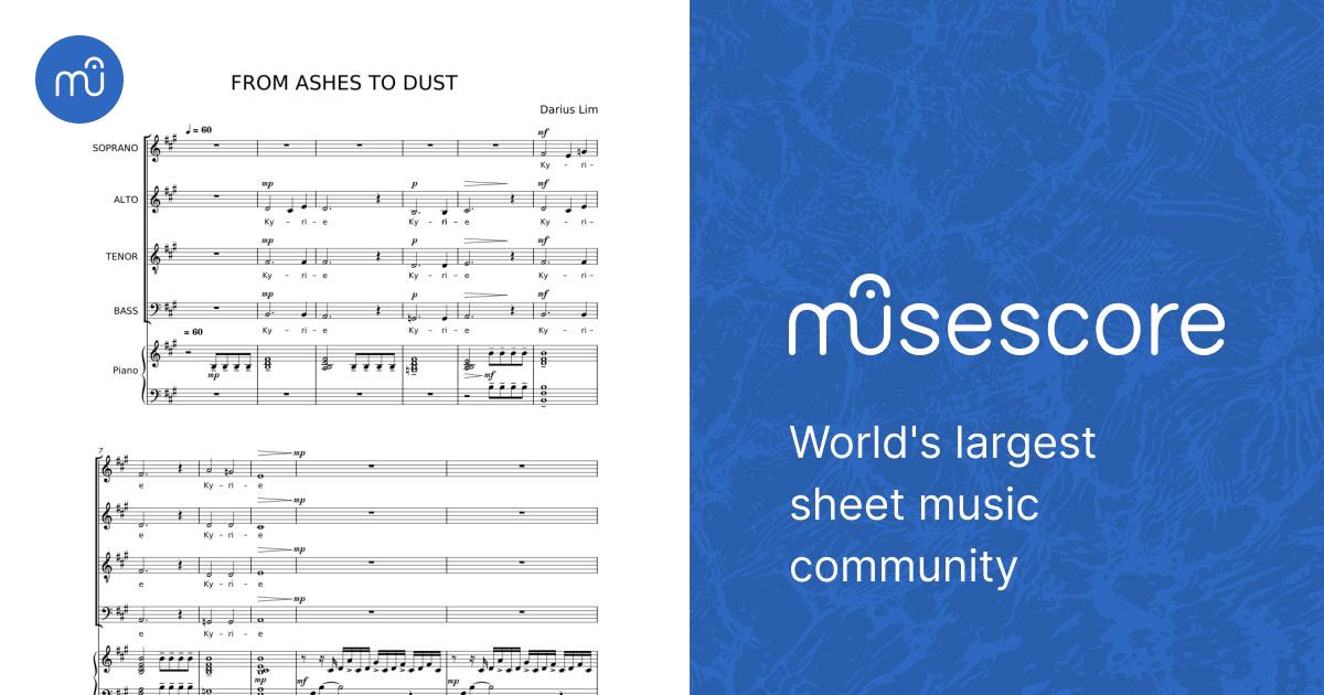 Ashes To Dust - Darius Lim Sheet Music with Chords for Piano